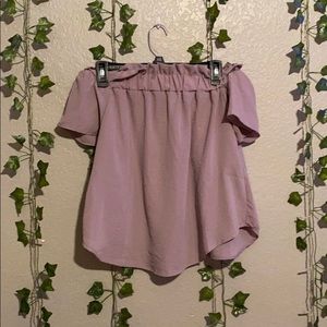 Purple off the shoulder blouse